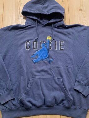 Pacific & Co. Cookie Monster Nike Parody Streetwear Sesame Street Hoodie Size XL